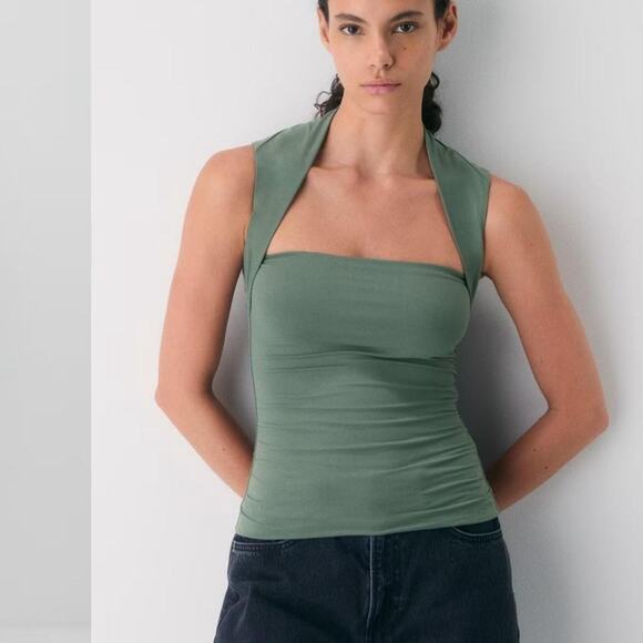 Aritzia Contour Tank in Olive Green - Picture 2 of 5